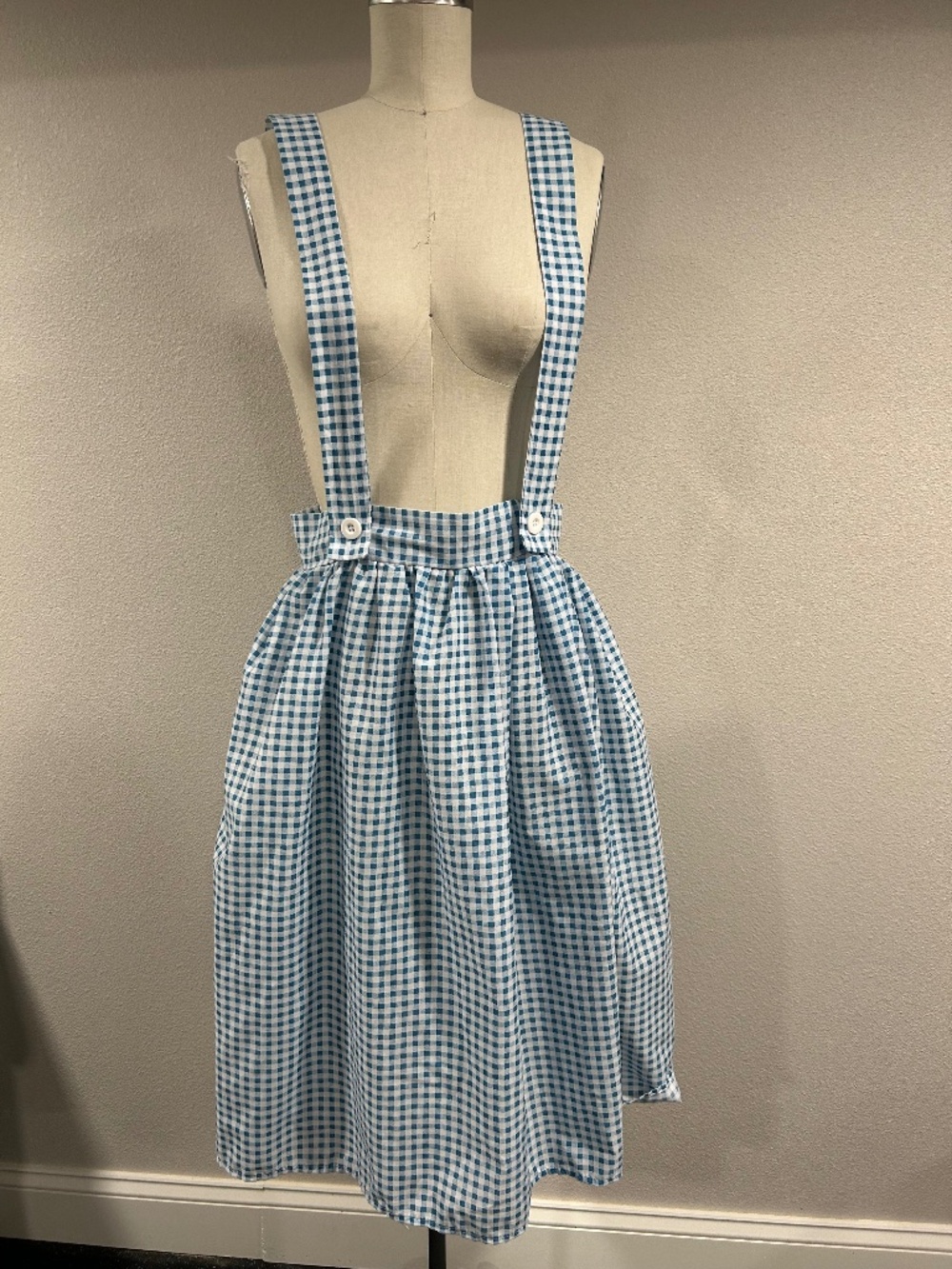 Blue gingham skirt